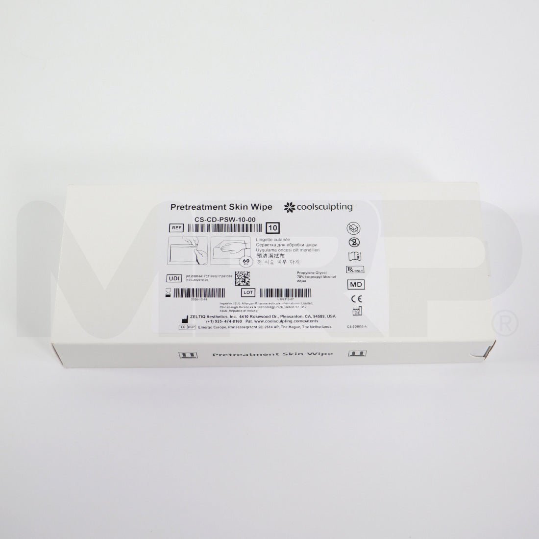 Zeltiq Pretreatment Skin Wipe CS-CD-PSW-10-00 - 10 Pack - Expired