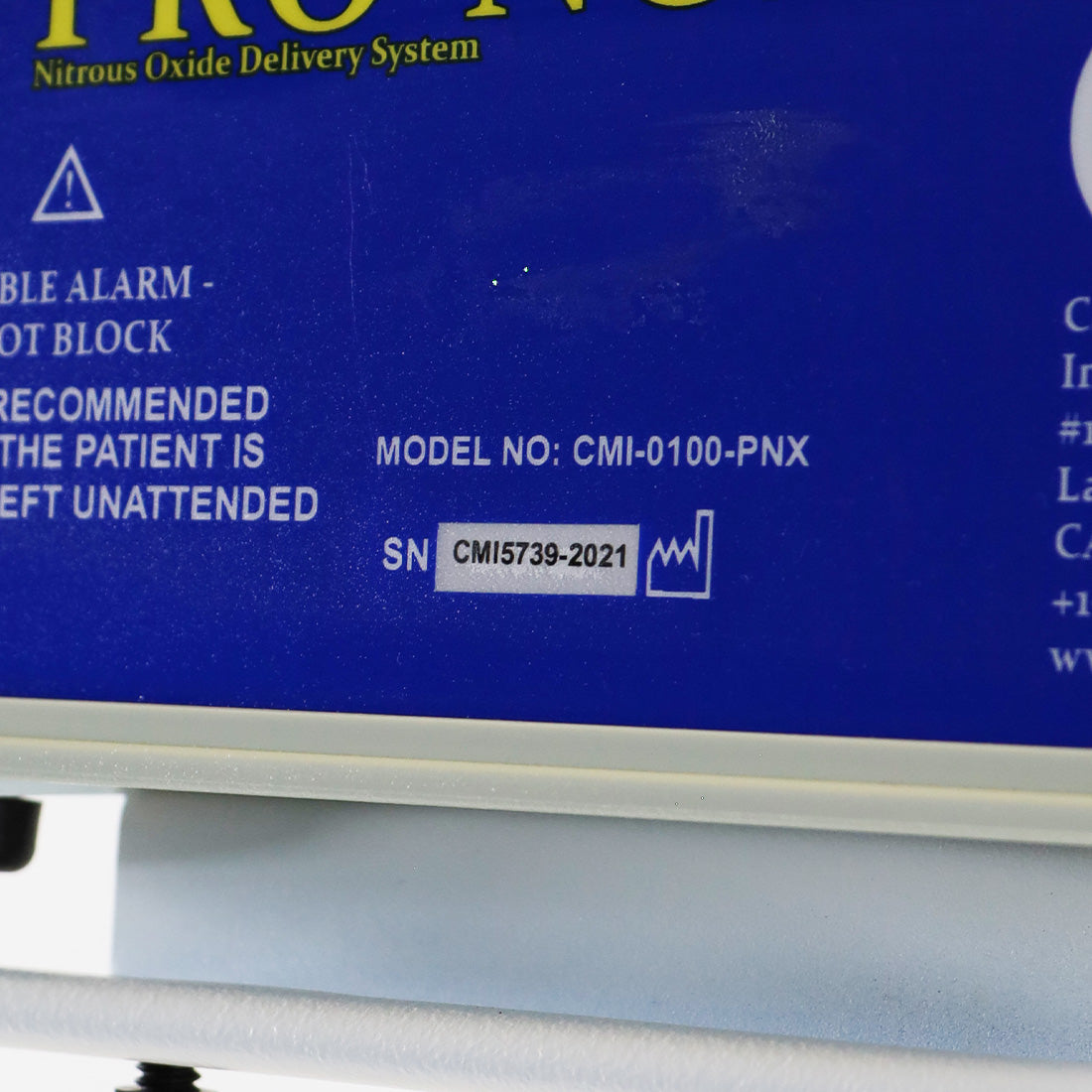 Pro-Nox Nitrous Oxide Delivery System Pain - Anxiety Relief Aesthetic TLC PRONOX