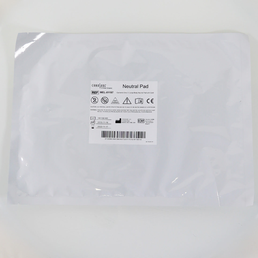 Ellman Cynosure Large Body Neutral Pad w/Cord RF Electrosurgical MEL-01197 x25