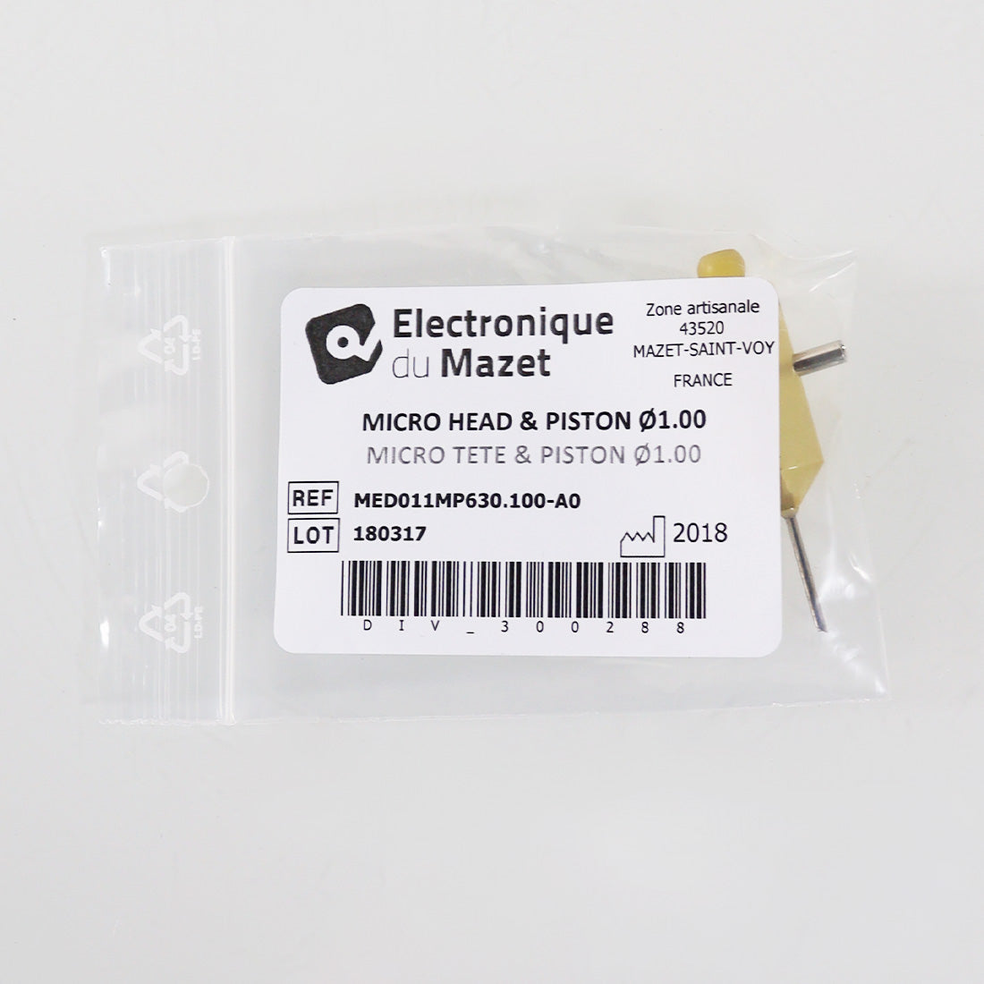Medicamat NeoGraft MTETE1D 1.00mm Micro Head Piston Transplant Follicle Punch