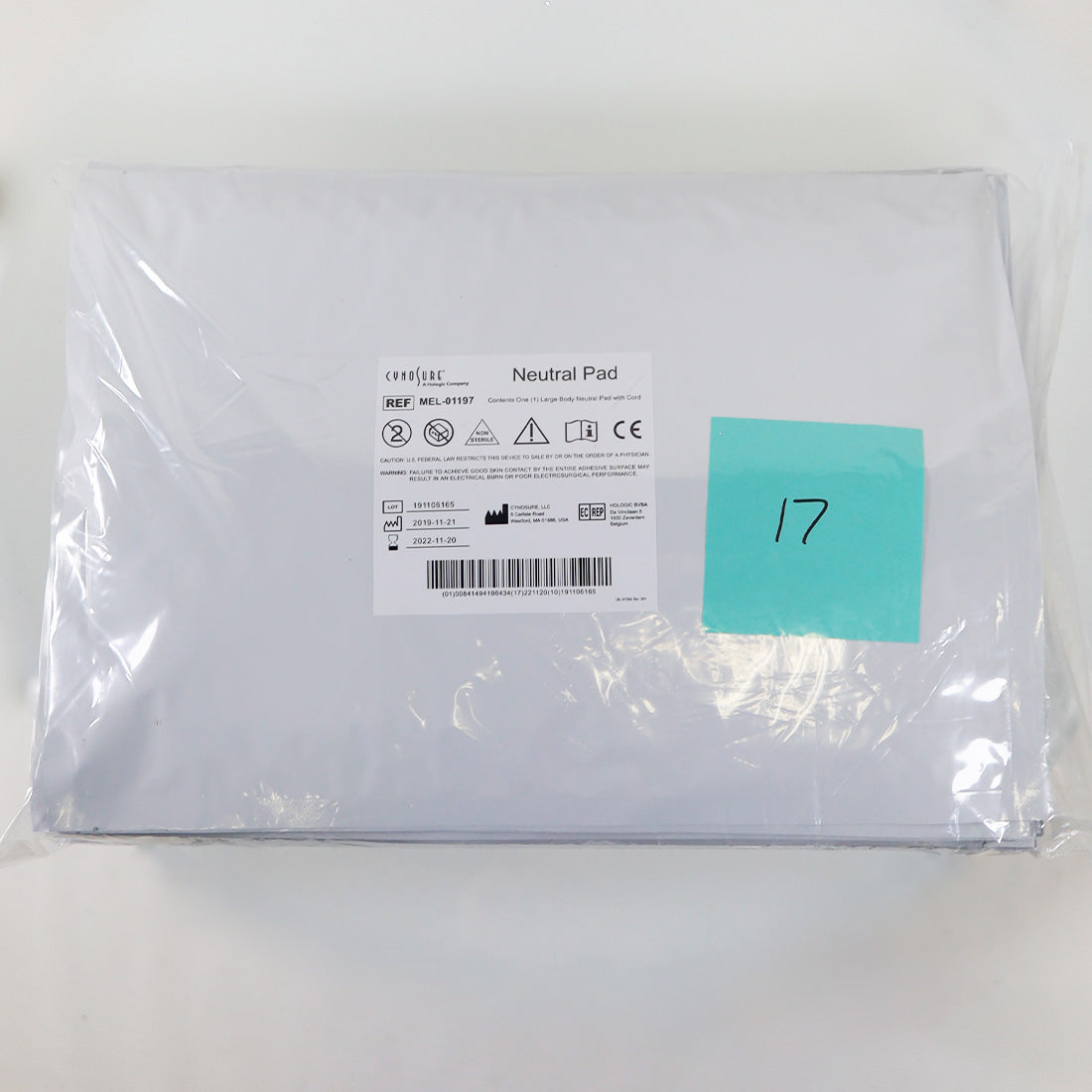 Ellman Cynosure Large Body Neutral Pad w/Cord RF Electrosurgical MEL-01197 x17