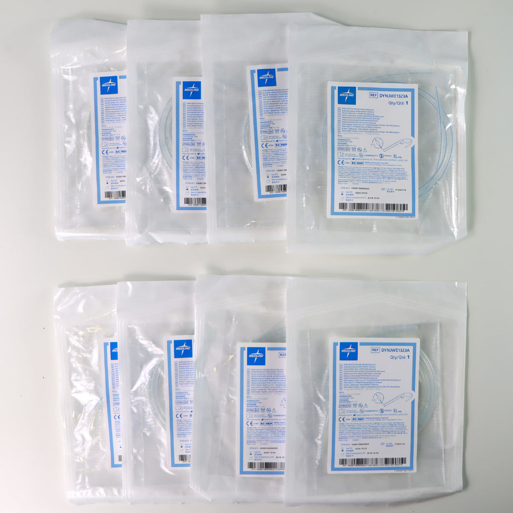Medline Round Silicone Drain, 15fr, 3/16 LOT OF 8 - DYNJWE1323A