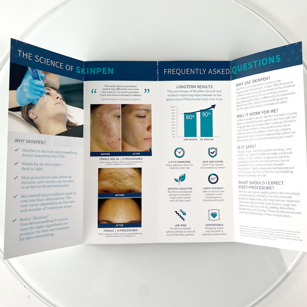 SkinPen RECLAIM YOUR COMPLEXION Brochure Office Patient Marketing Pamphlet FAQ 14pcs