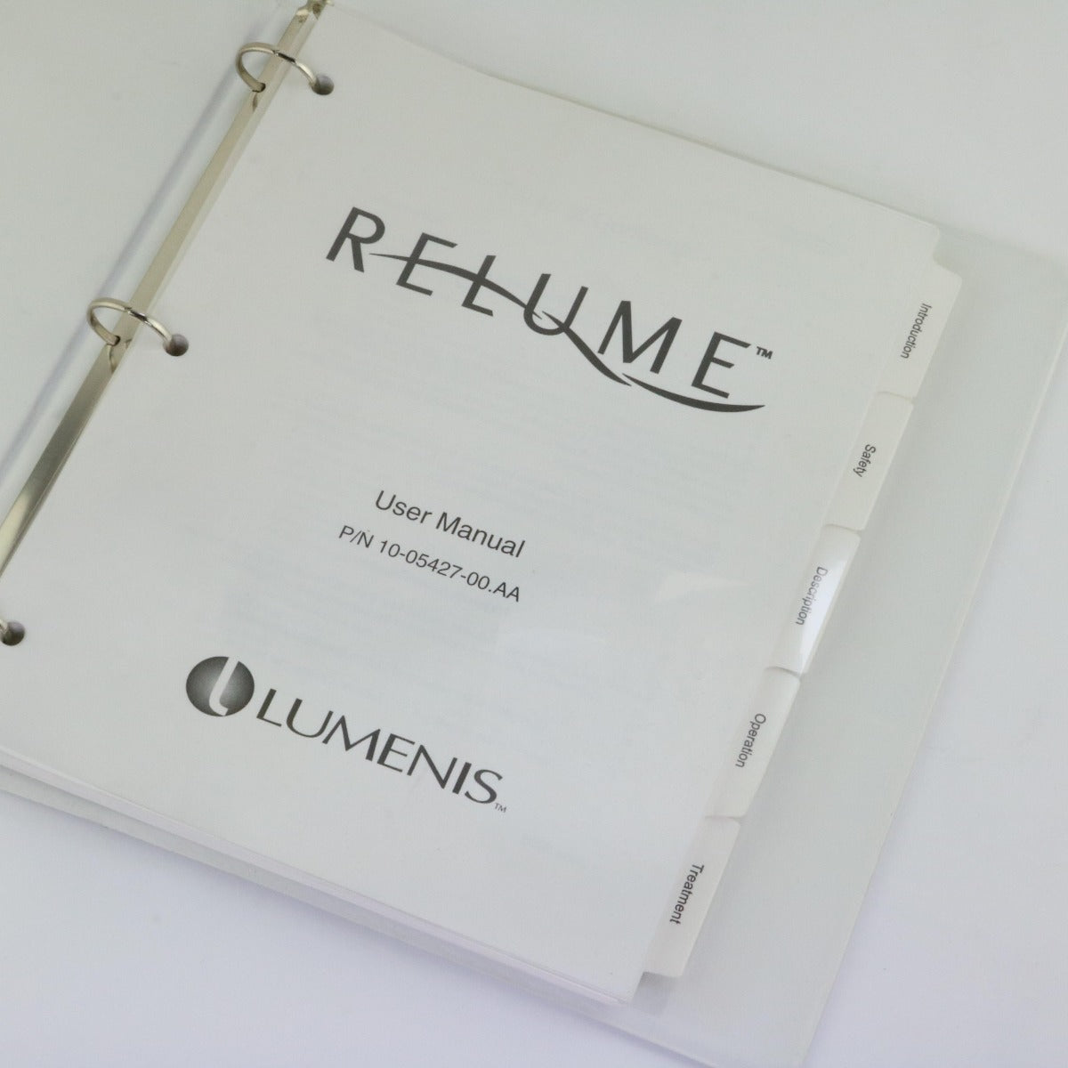 2003 Lumenis ReLume Phototherapy User Operator Manual 10-05427-00 Rev AA