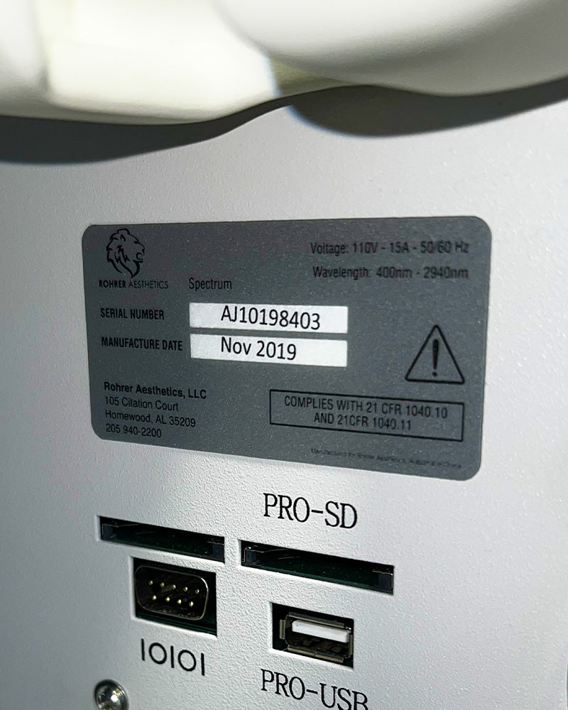 Rohrer Aesthetic Spectrum Multi-Platform IPL Laser System Hair Removal Skin 2019