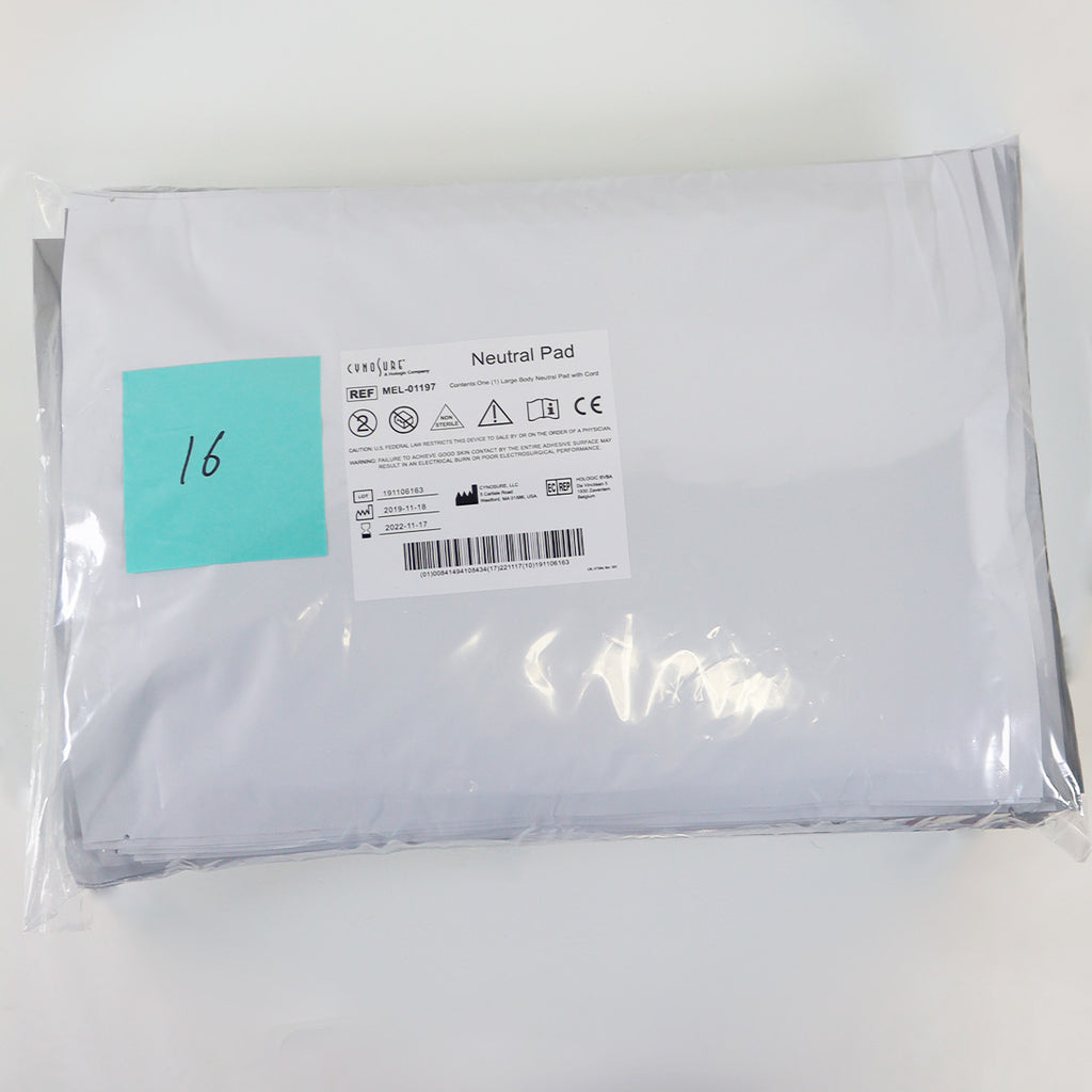 Ellman Cynosure Large Body Neutral Pad w/Cord RF Electrosurgical MEL-01197 x16