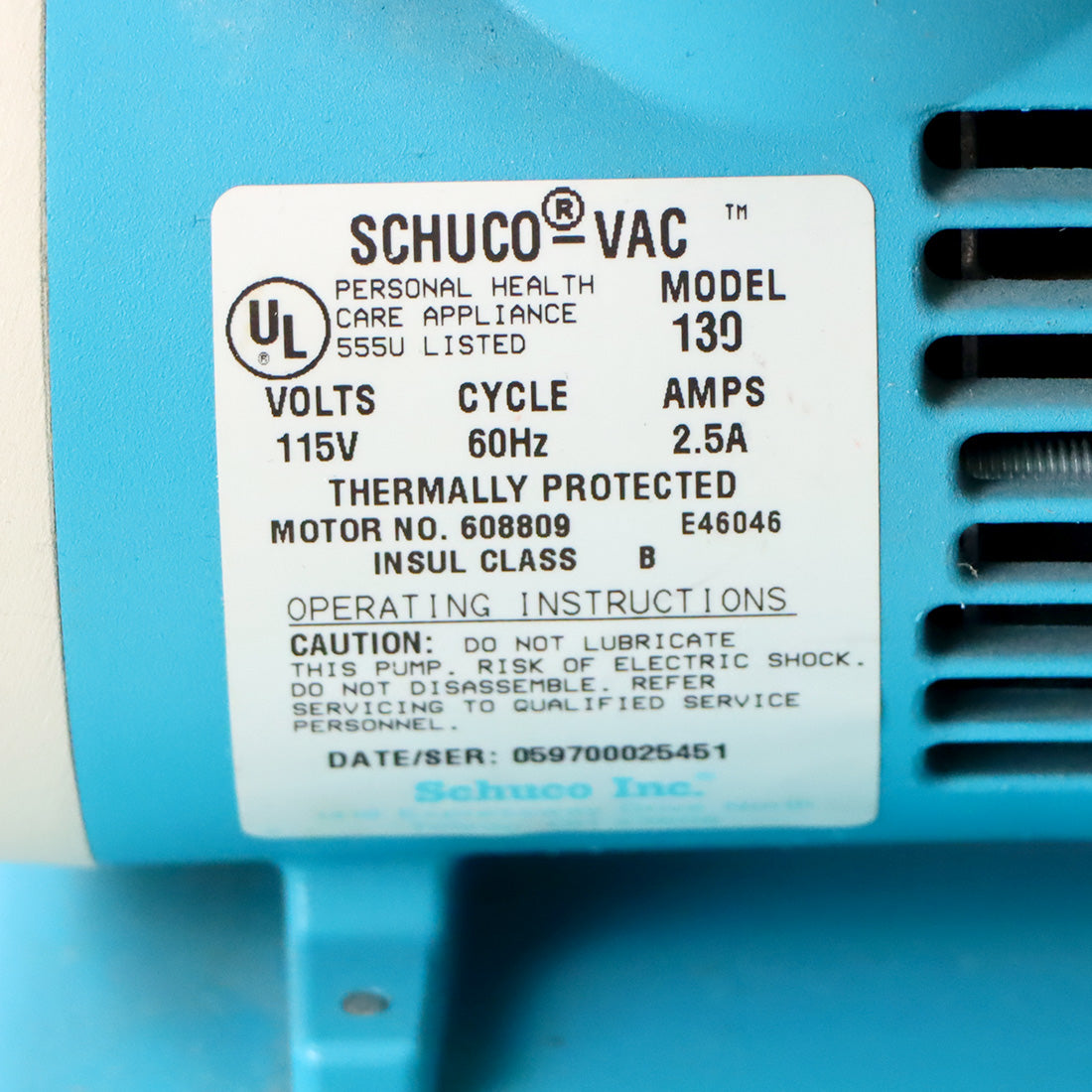 Schuco-Vac Portable Suction Aspirator w/ 1500 ml Canister, & Molded Base
