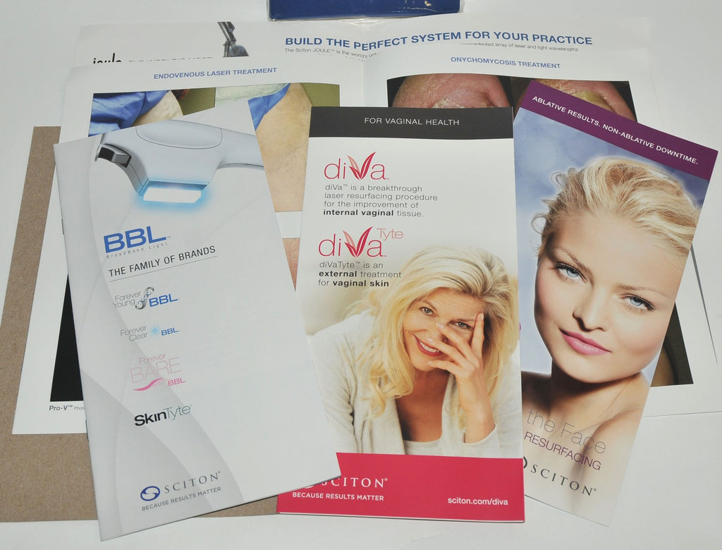 Sciton Joule BBL Marketing Brochure Halo Diva Before/After Photos Specs (x4 Pcs)
