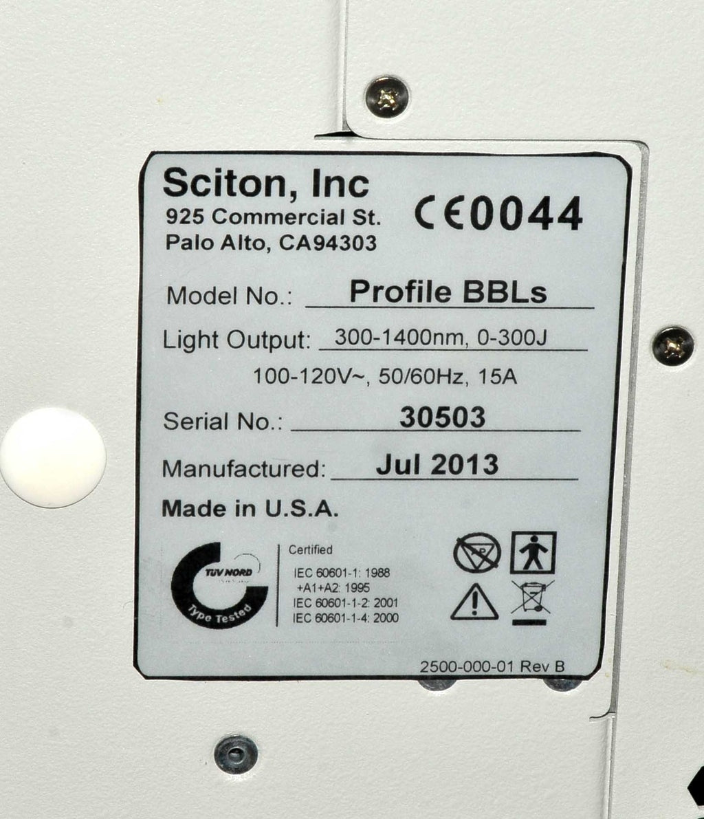 Sciton Profile BBLs Laser Broad Band Light Pigment Hair Removal Vascular Loaded