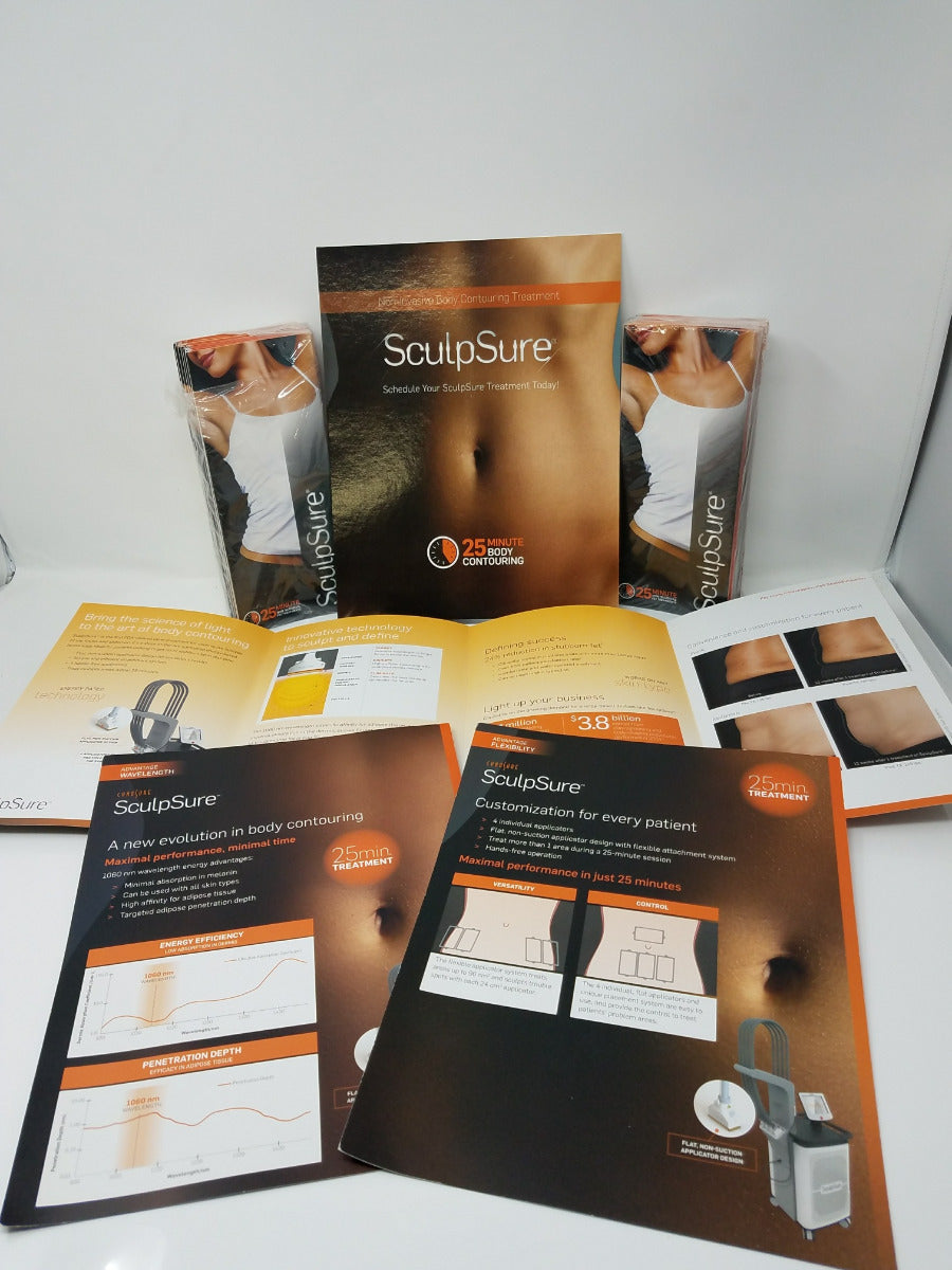 SculpSure Product Advertising Informational Brochure Pamphlet Handouts & Buttons