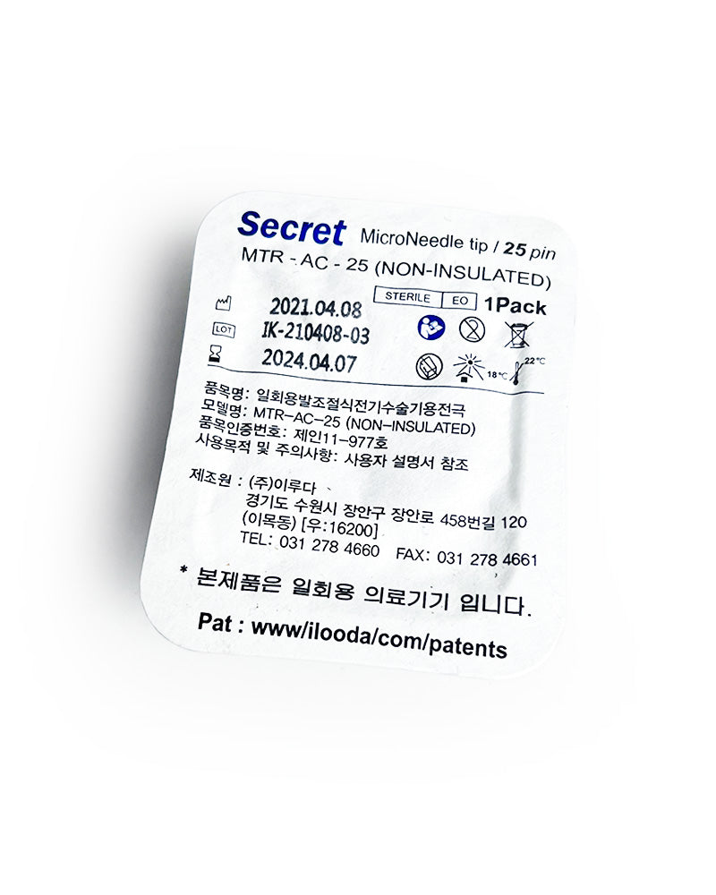 SecretRF Ilooda Microneedle Fractional Tip MTR-AC-25 Non-Insulated Single Tip