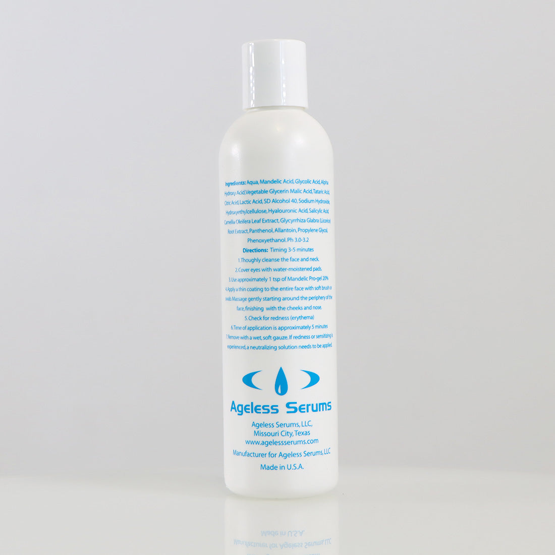 Ageless Serums Mandelic Pro-Gel 20% PH 3-3.2 8oz HydroDermabrasion Skin Serum 11/2023