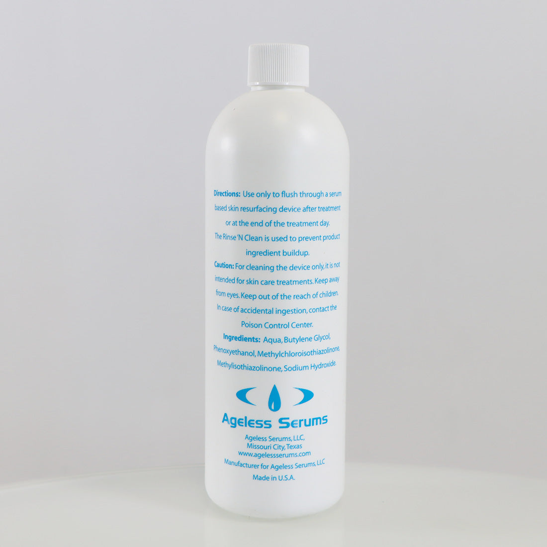 Ageless Serums Rinse 'n Clean 16oz HydroDermabrasion Serum Clean Up Solution EX2026