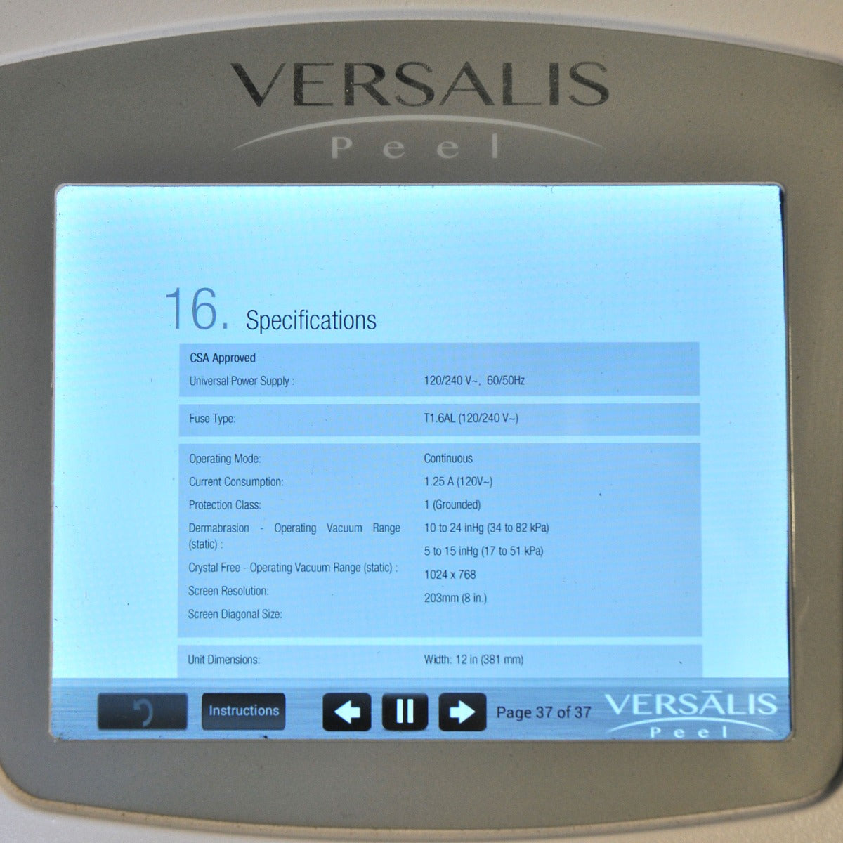 Silhouet Tone VERSALIS PEEL Microdermabrasion Non-Invasive Skin Exfoliation