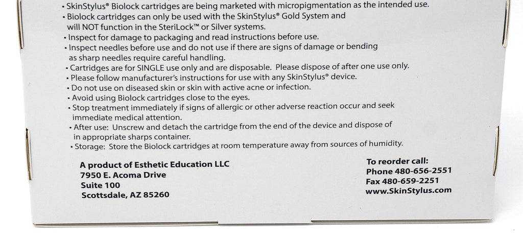 SkinStylus 36-Pt Biolock 2 Cartridges 2.5mm Qty: 20 Needles Microtherapy + Serum