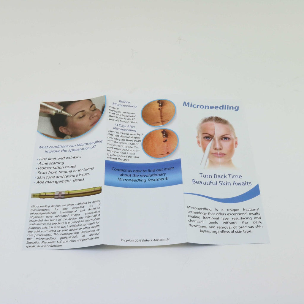SkinStylus Microneedling Skin Rejuvenation Trifold Patient Brochures 11 Pack