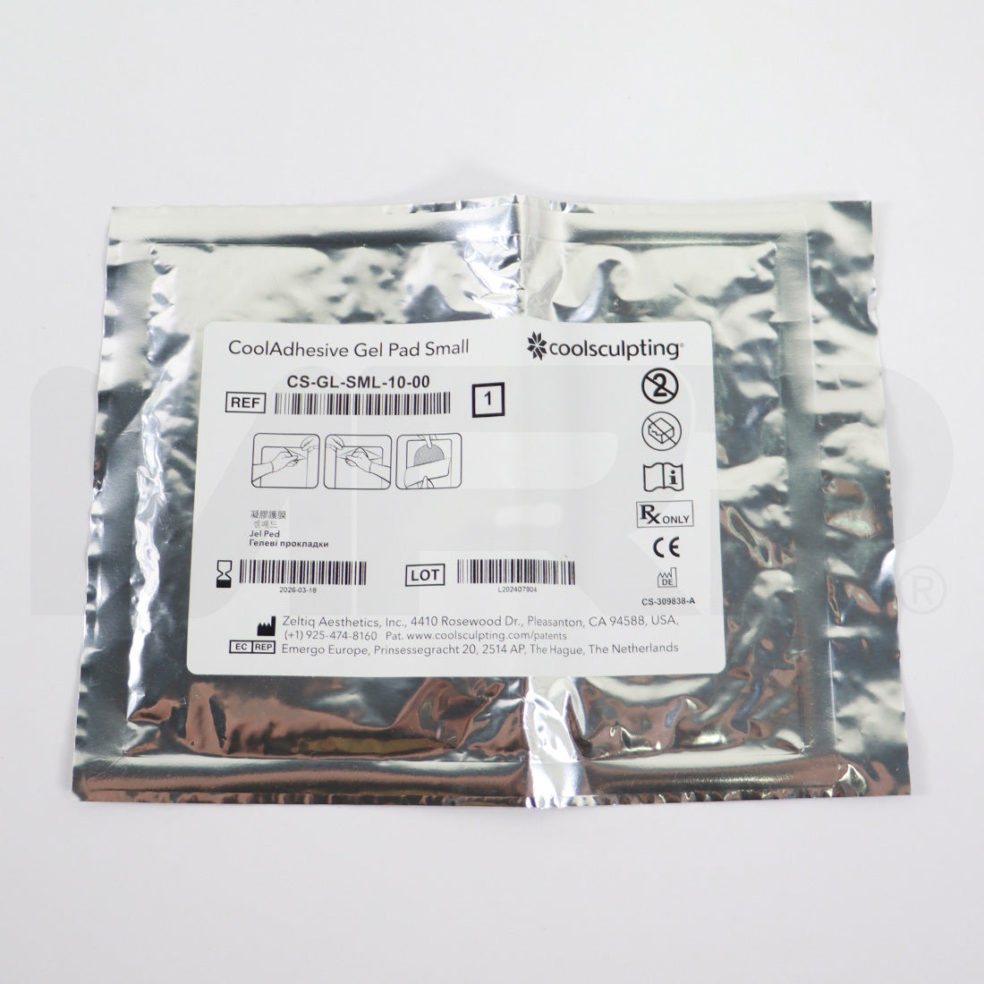 Zeltiq CoolSculpting CoolAdhesive Gel Pad Small CS-GL-SML-10-00 EXP 03/18 x34pc