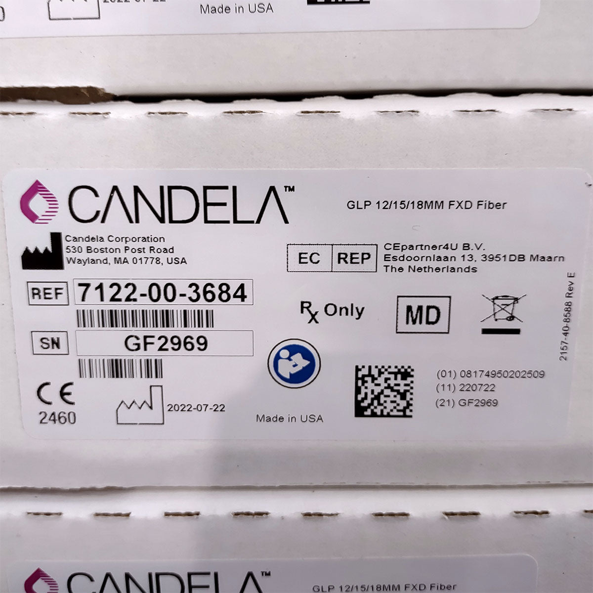 Candela GentleLase Plus Fiber Assembly 12/15/18mm Factory NEW 7122-00-3684 (GF2969)