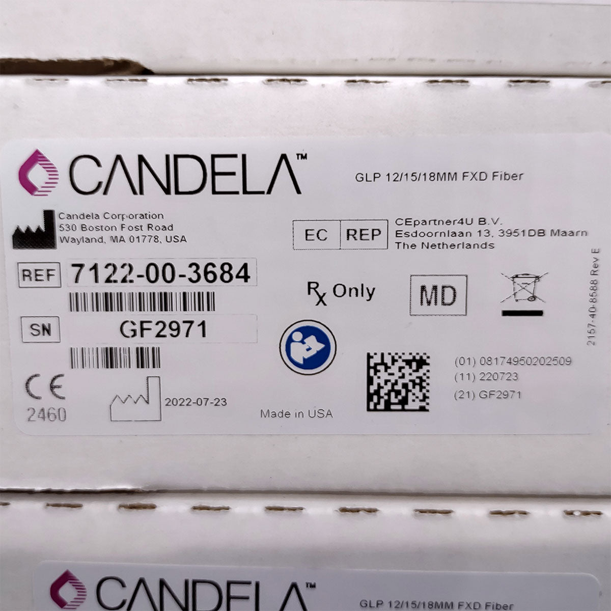 Candela GentleLase Plus Fiber Assembly 12/15/18mm Factory NEW 7122-00-3684 (GF2971)