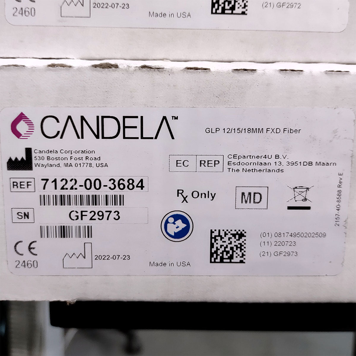 Candela GentleLase Plus Fiber Assembly 12/15/18mm Factory NEW 7122-00-3684 (GF2973)