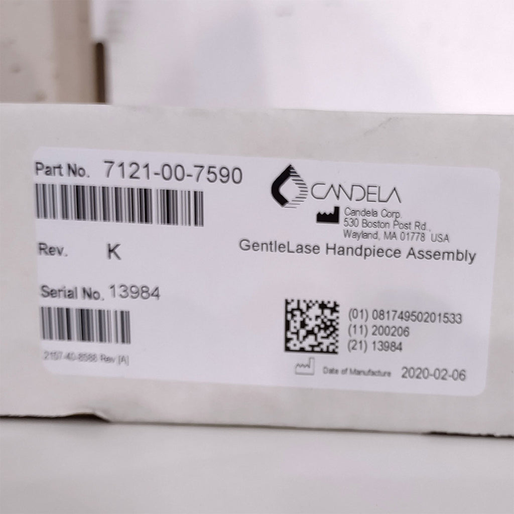 Candela GentleLase Plus Handpiece Assembly No Fiber Factory NEW 7121-00-7590 (13984)