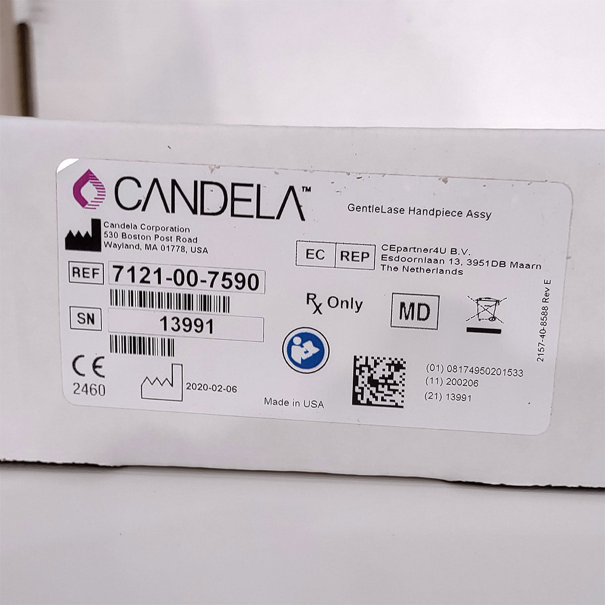 Candela GentleLase Plus Handpiece Assembly No Fiber Factory NEW 7121-00-7590 (13991)