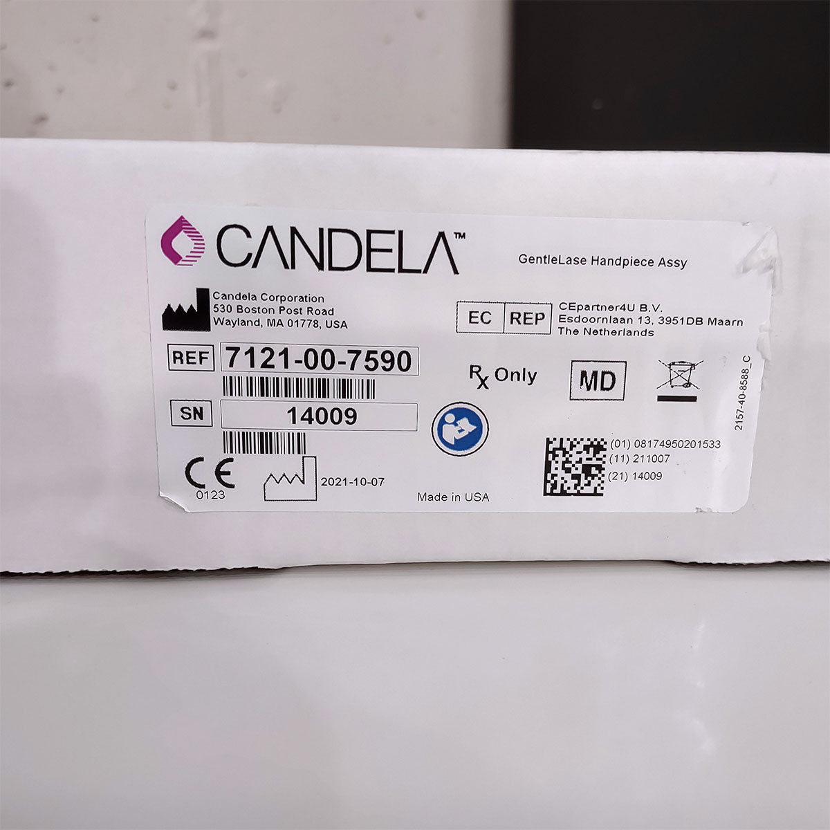 Candela GentleLase Plus Handpiece Assembly No Fiber Factory NEW 7121-00-7590 (14009)