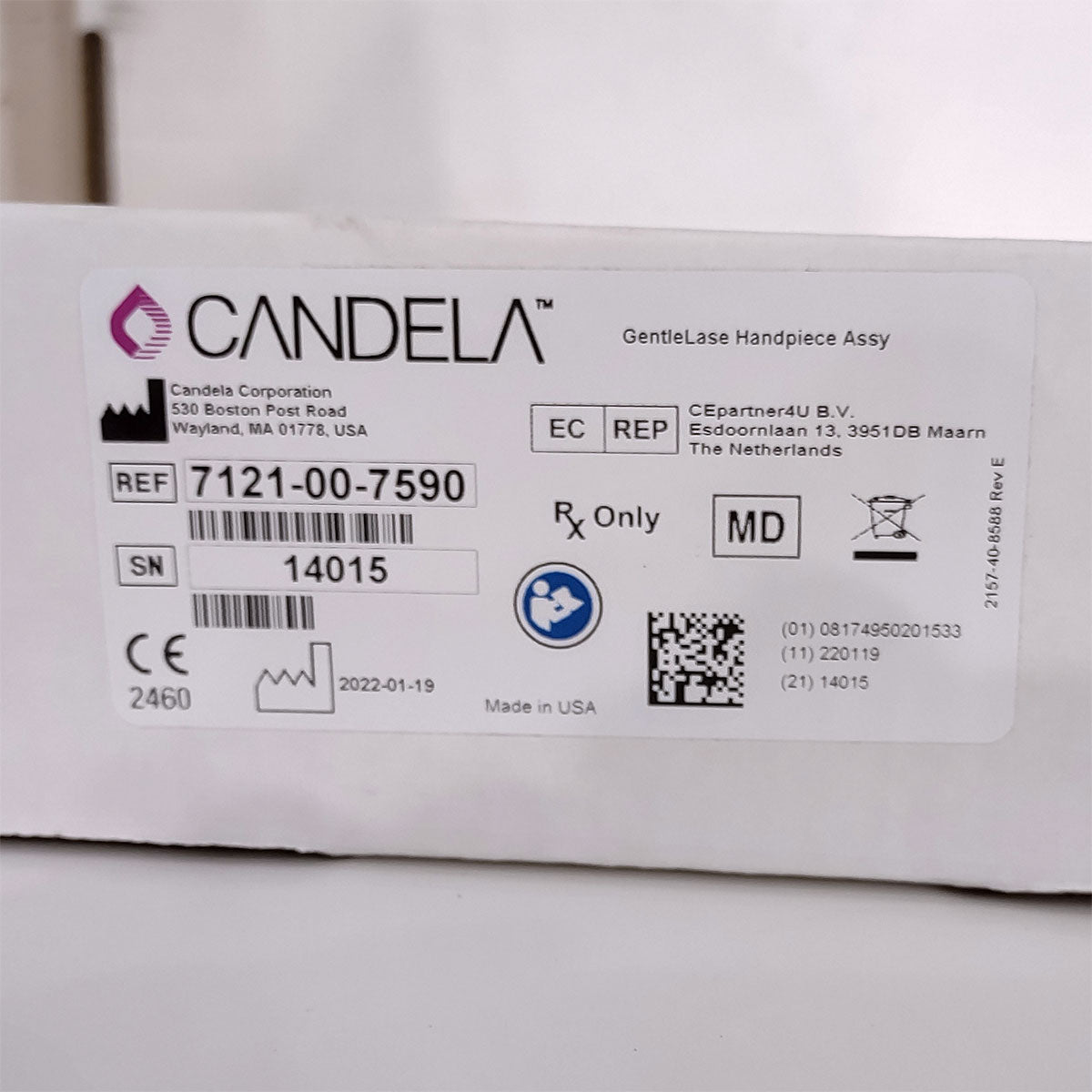 Candela GentleLase Plus Handpiece Assembly No Fiber Factory NEW 7121-00-7590 (14015)