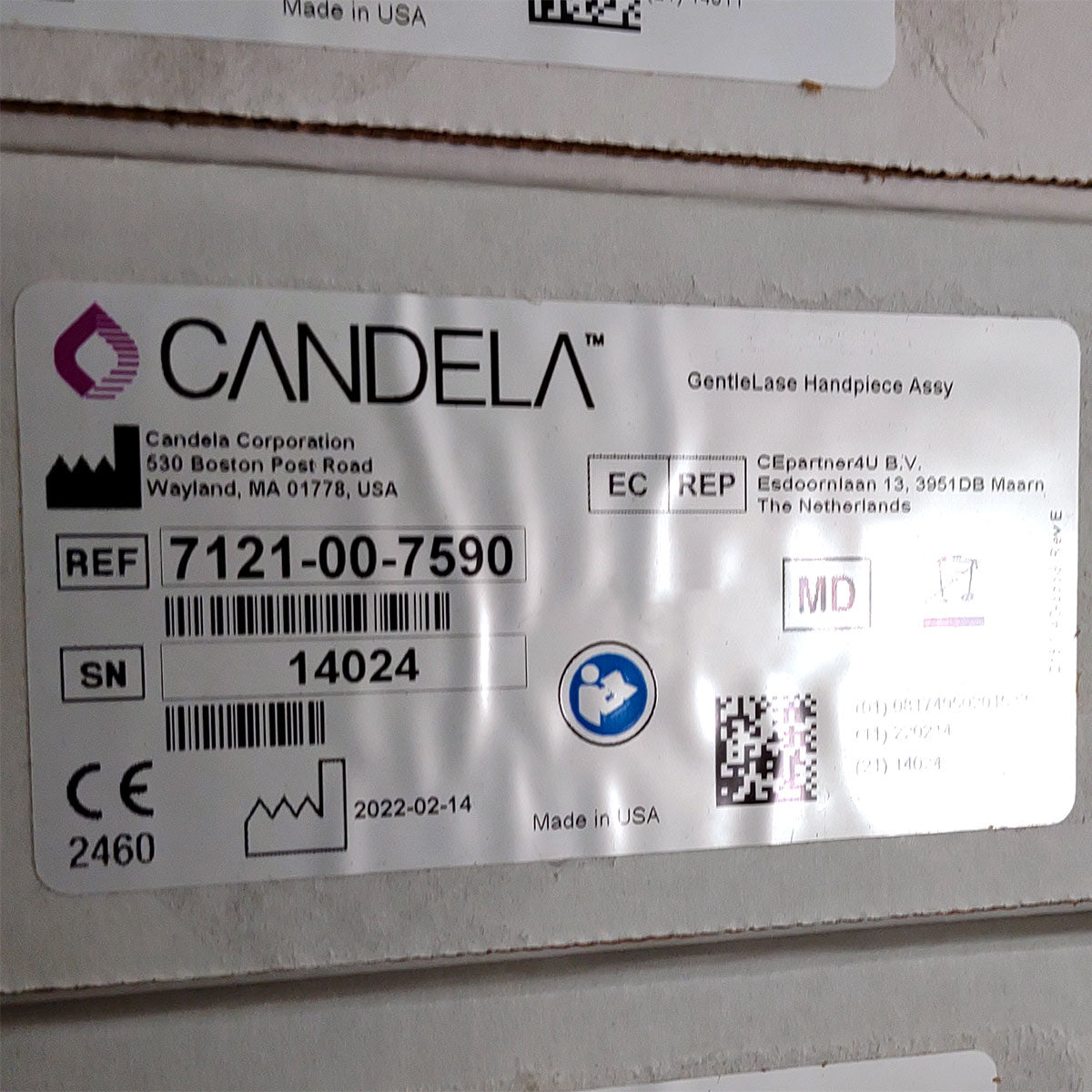 Candela GentleLase Plus Handpiece Assembly No Fiber Factory NEW 7121-00-7590 (14024sn)