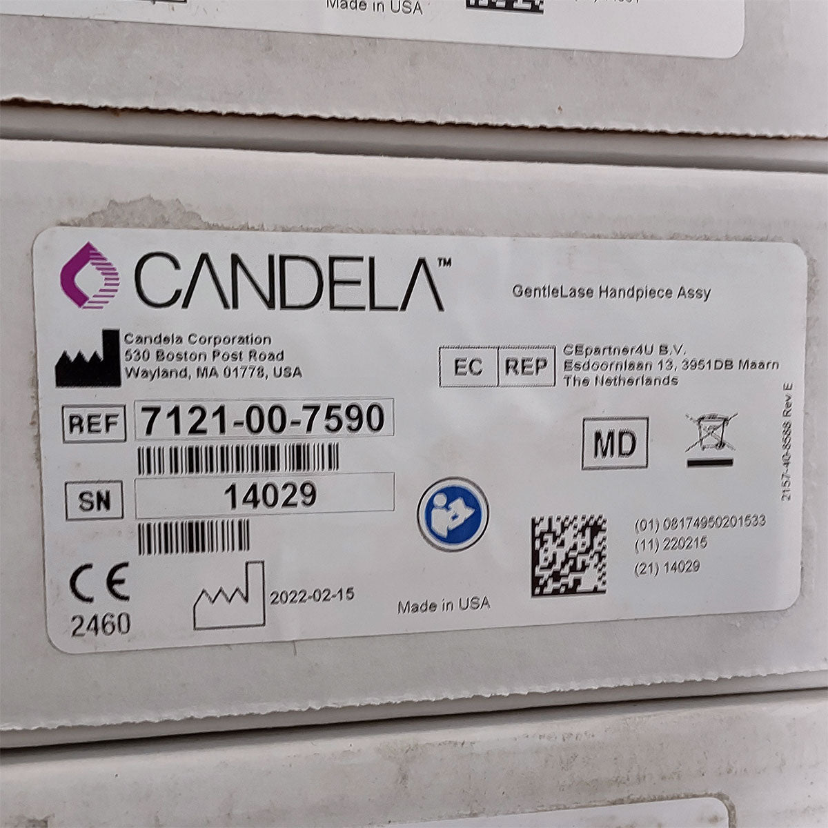 Candela GentleLase Plus Handpiece Assembly No Fiber Factory NEW 7121-00-7590 (14029sn)