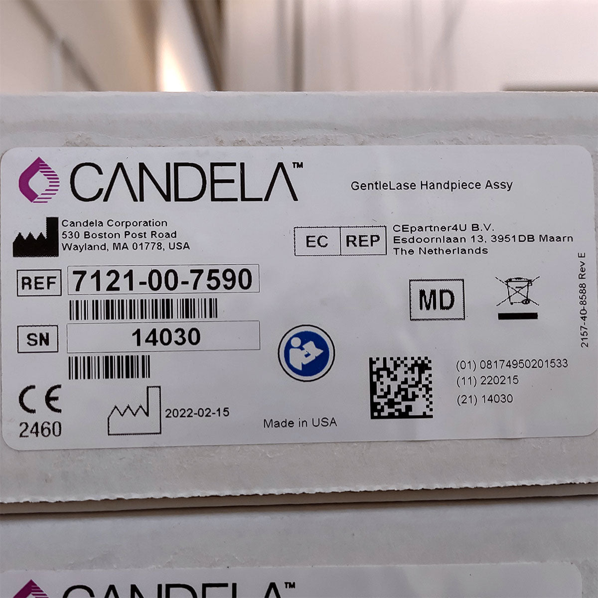 Candela GentleLase Plus Handpiece Assembly No Fiber Factory NEW 7121-00-7590 (14030sn)