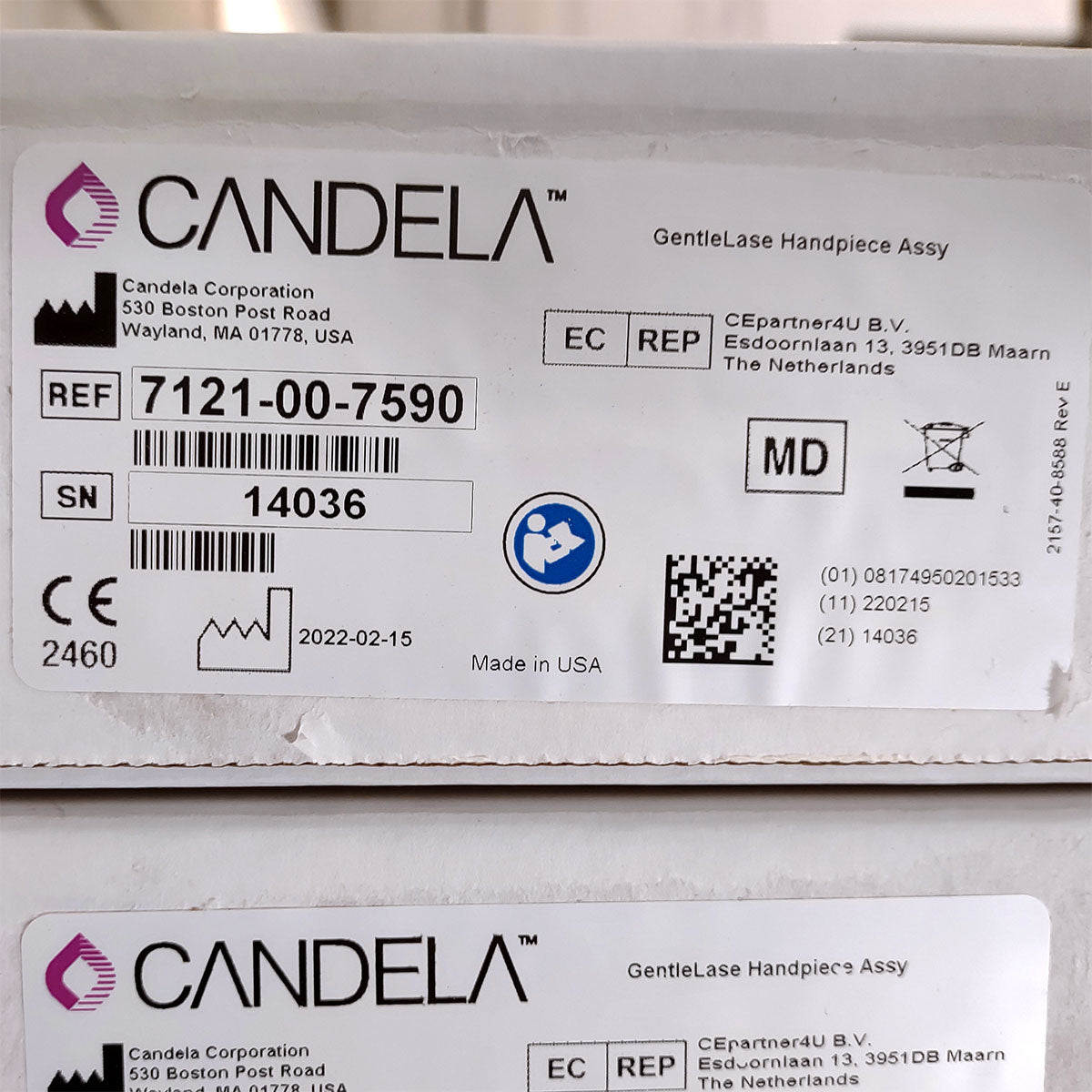 Candela GentleLase Plus Handpiece Assembly No Fiber Factory NEW 7121-00-7590 (14036sn)