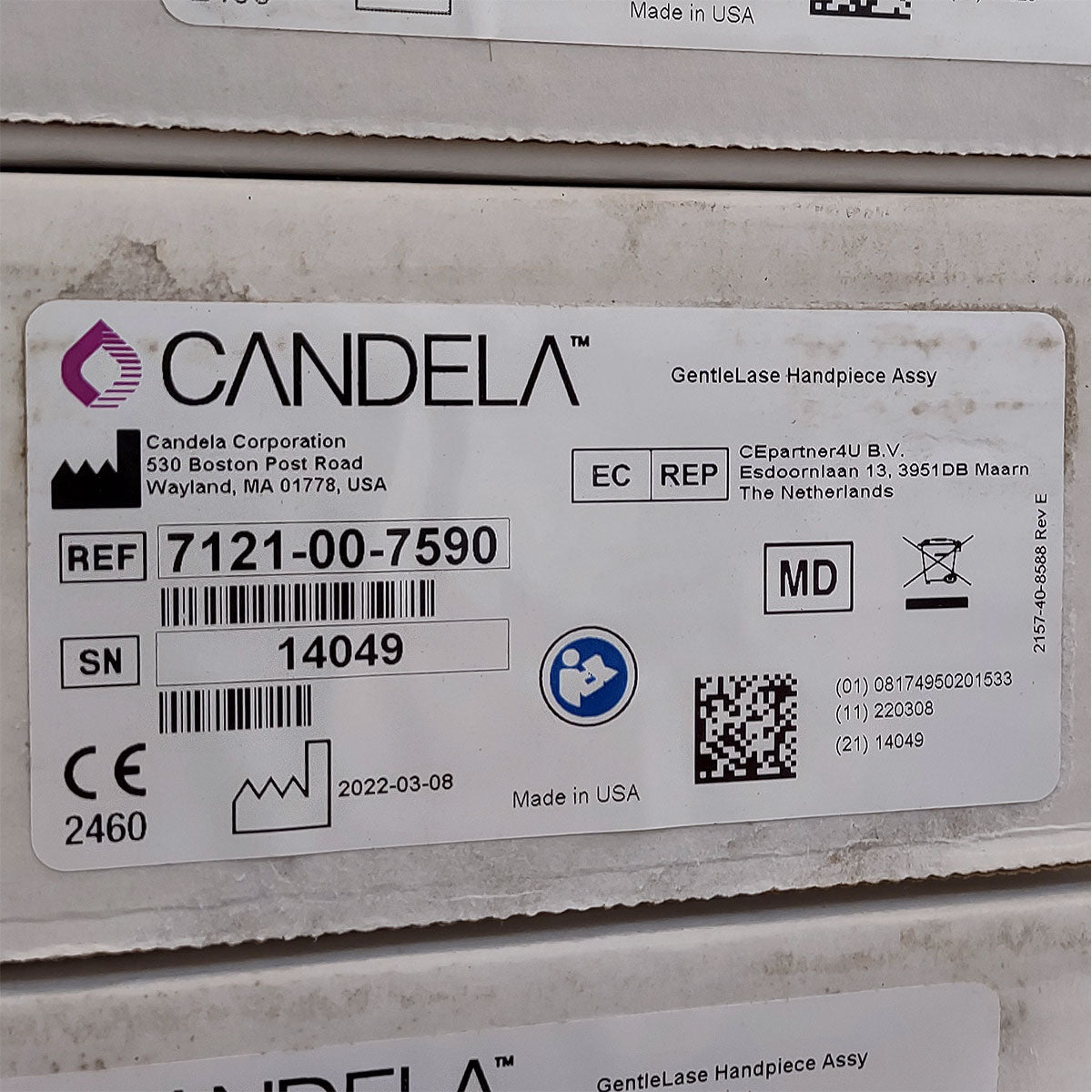 Candela GentleLase Plus Handpiece Assembly No Fiber Factory NEW 7121-00-7590 (14049sn)