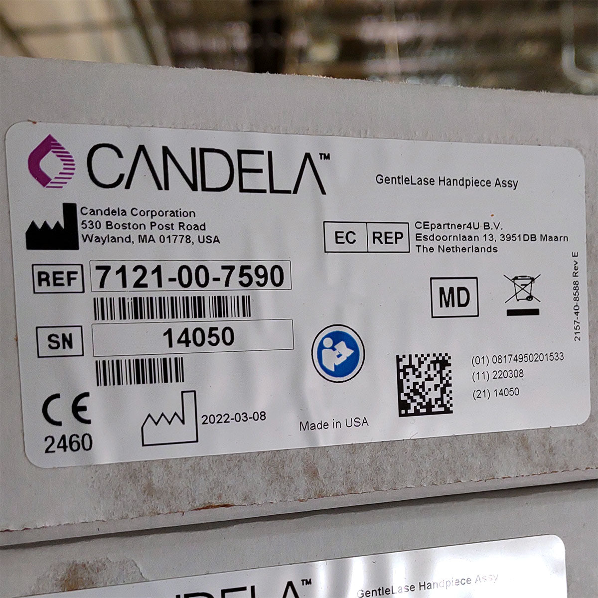 Candela GentleLase Plus Handpiece Assembly No Fiber Factory NEW 7121-00-7590 (14050sn)