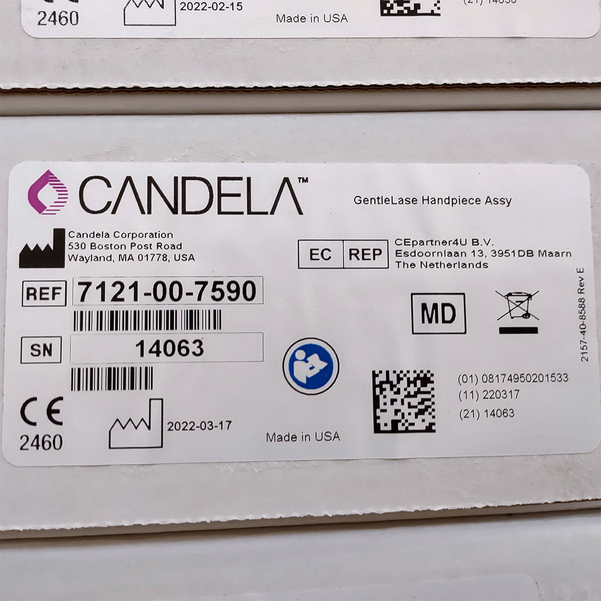 Candela GentleLase Plus Handpiece Assembly No Fiber Factory NEW 7121-00-7590 (14063sn)