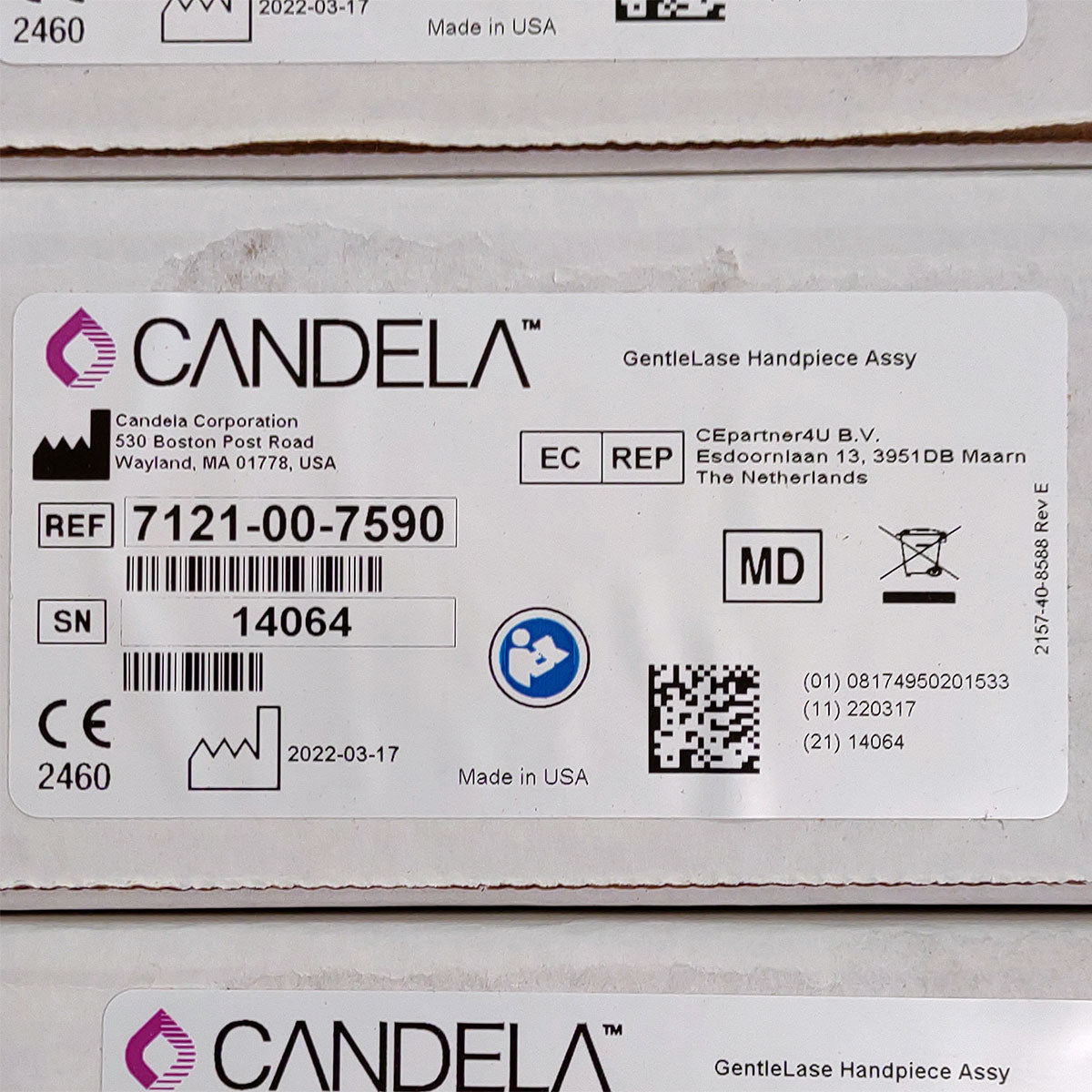 Candela GentleLase Plus Handpiece Assembly No Fiber Factory NEW 7121-00-7590 (14064sn)