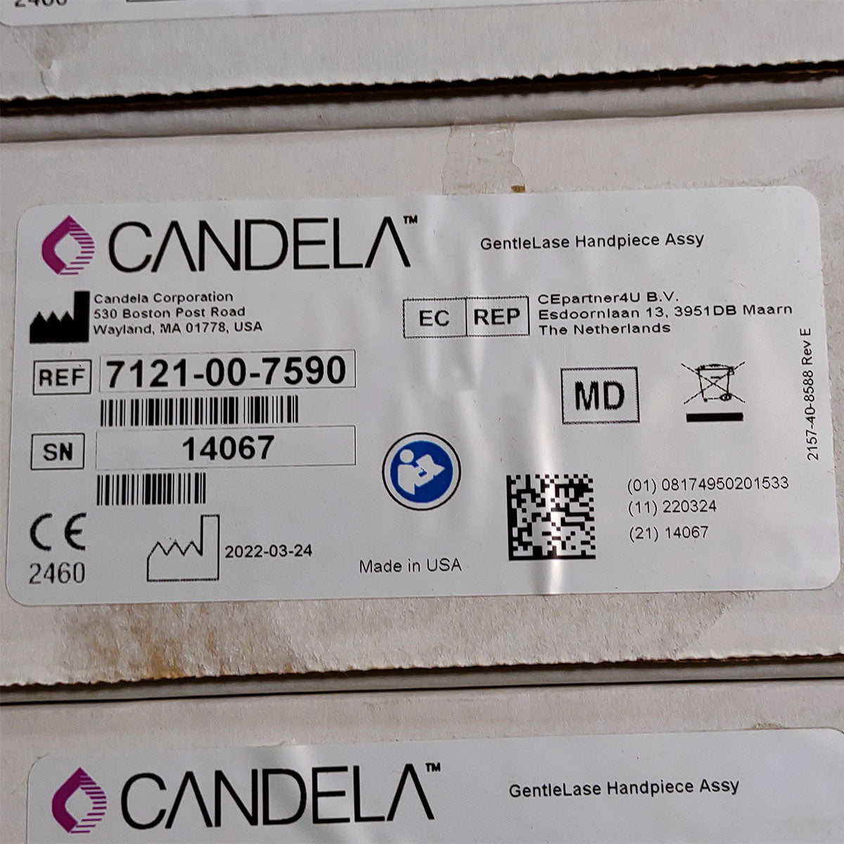 Candela GentleLase Plus Handpiece Assembly No Fiber Factory NEW 7121-00-7590 (14067sn)