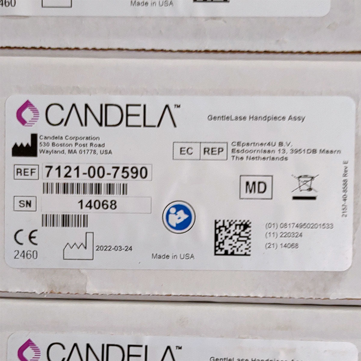 Candela GentleLase Plus Handpiece Assembly No Fiber Factory NEW 7121-00-7590 (14068sn)