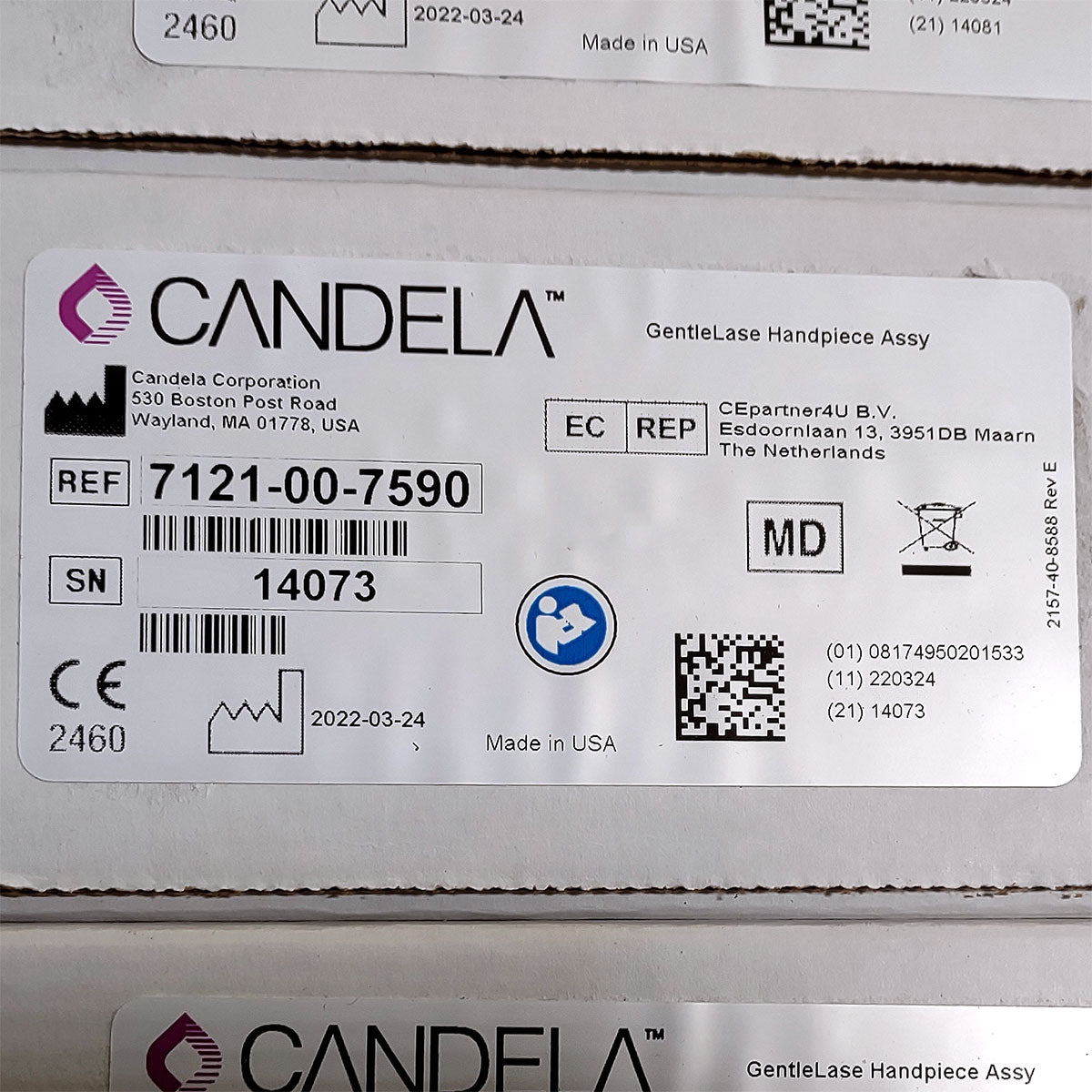 Candela GentleLase Plus Handpiece Assembly No Fiber Factory NEW 7121-00-7590 (14073sn)