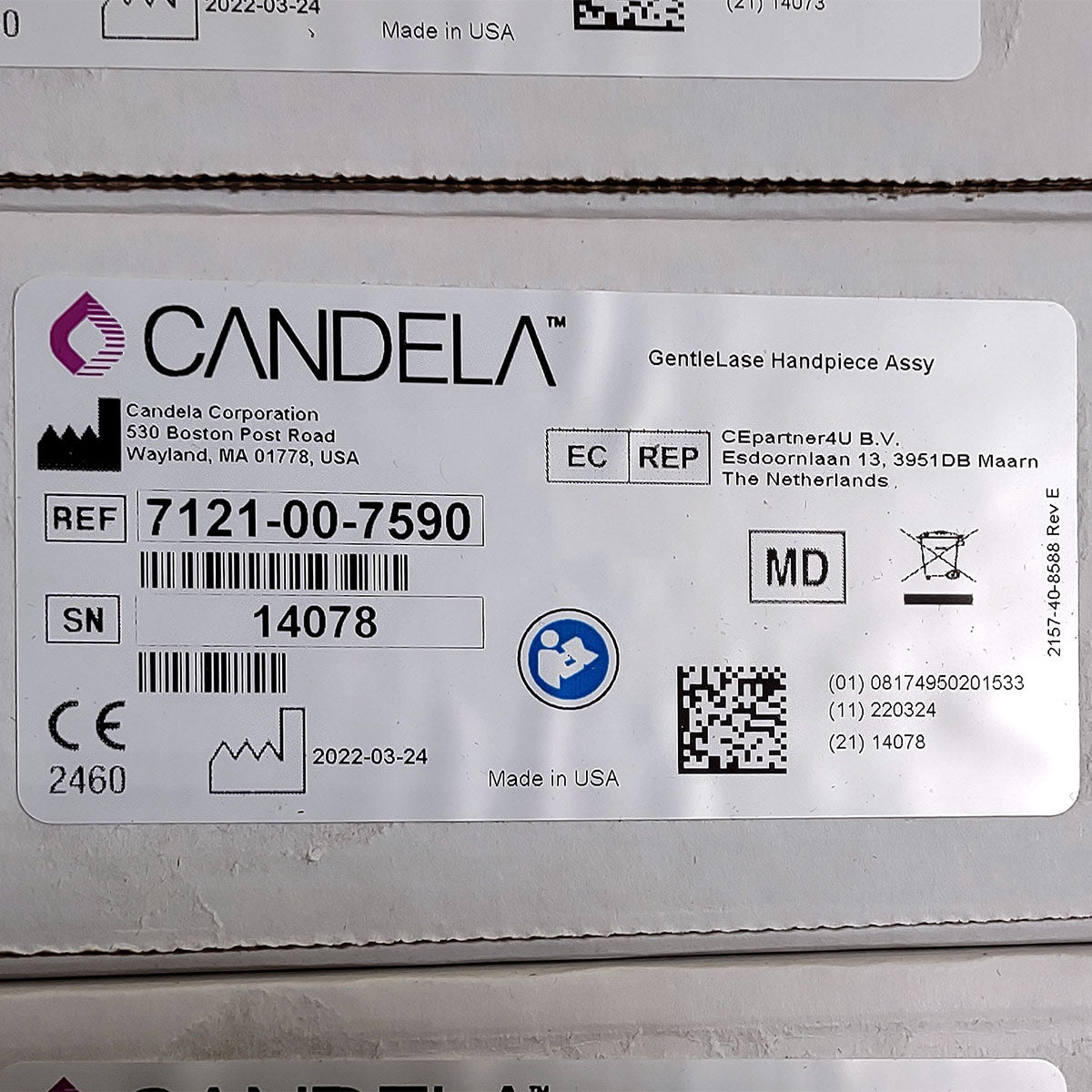 Candela GentleLase Plus Handpiece Assembly No Fiber Factory NEW 7121-00-7590 (14078sn)