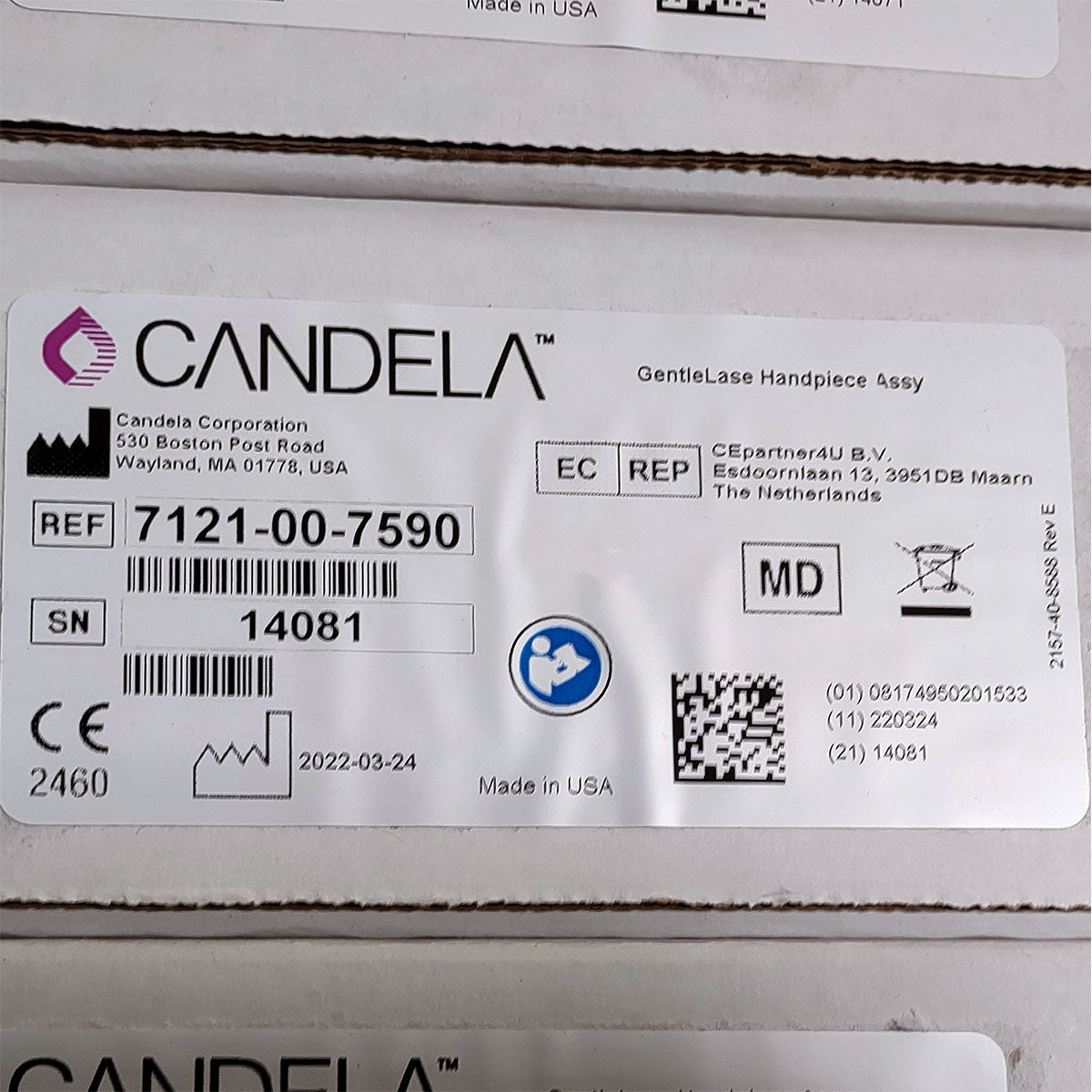 Candela GentleLase Plus Handpiece Assembly No Fiber Factory NEW 7121-00-7590 (14081sn)