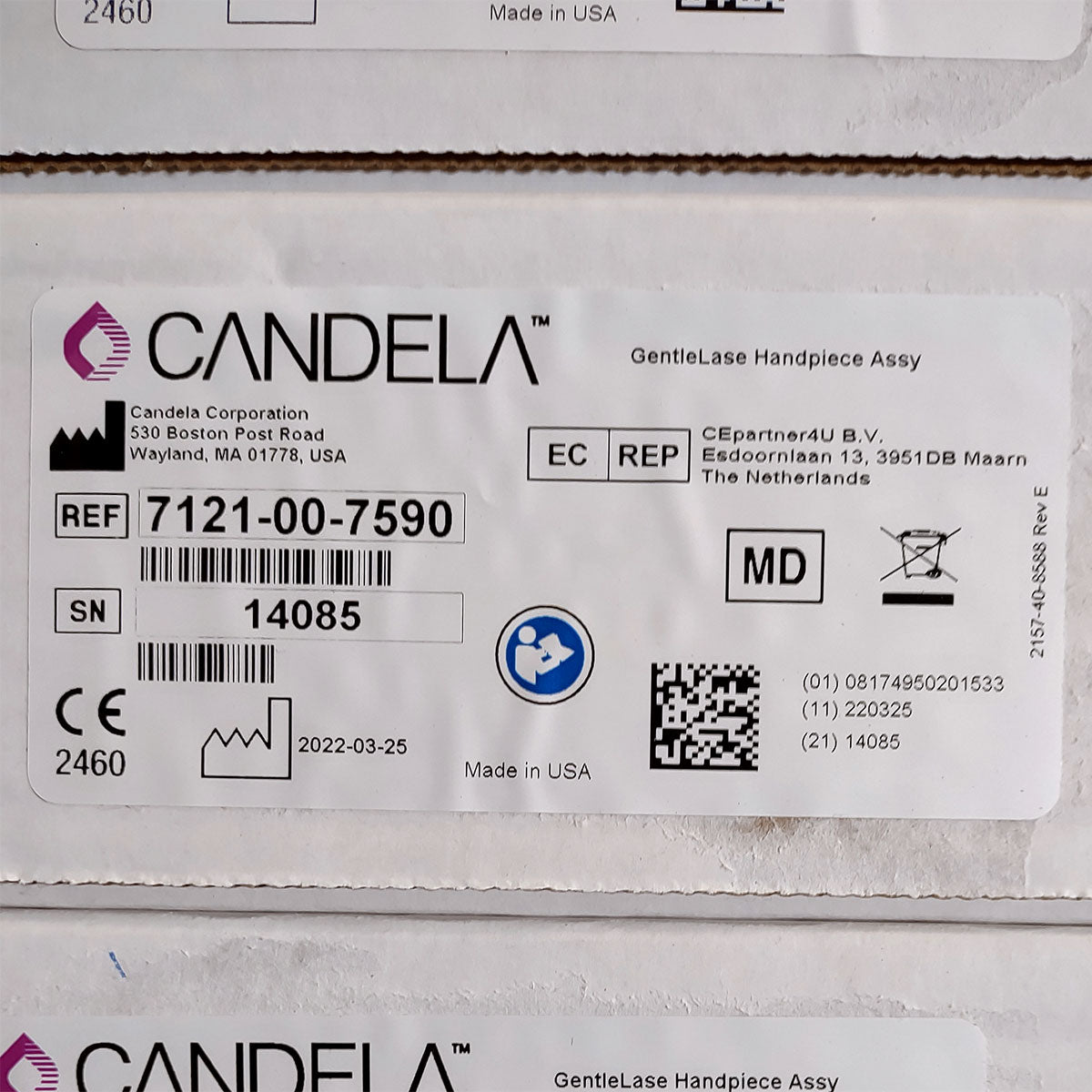 Candela GentleLase Plus Handpiece Assembly No Fiber Factory NEW 7121-00-7590 (14085sn)