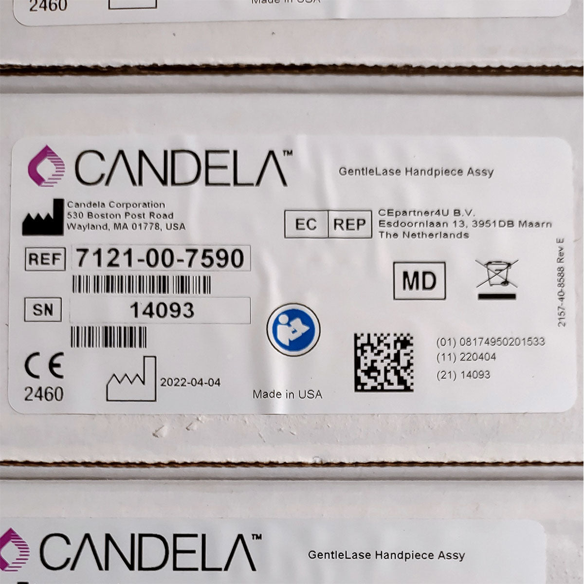 Candela GentleLase Plus Handpiece Assembly No Fiber Factory NEW 7121-00-7590 (14093sn)