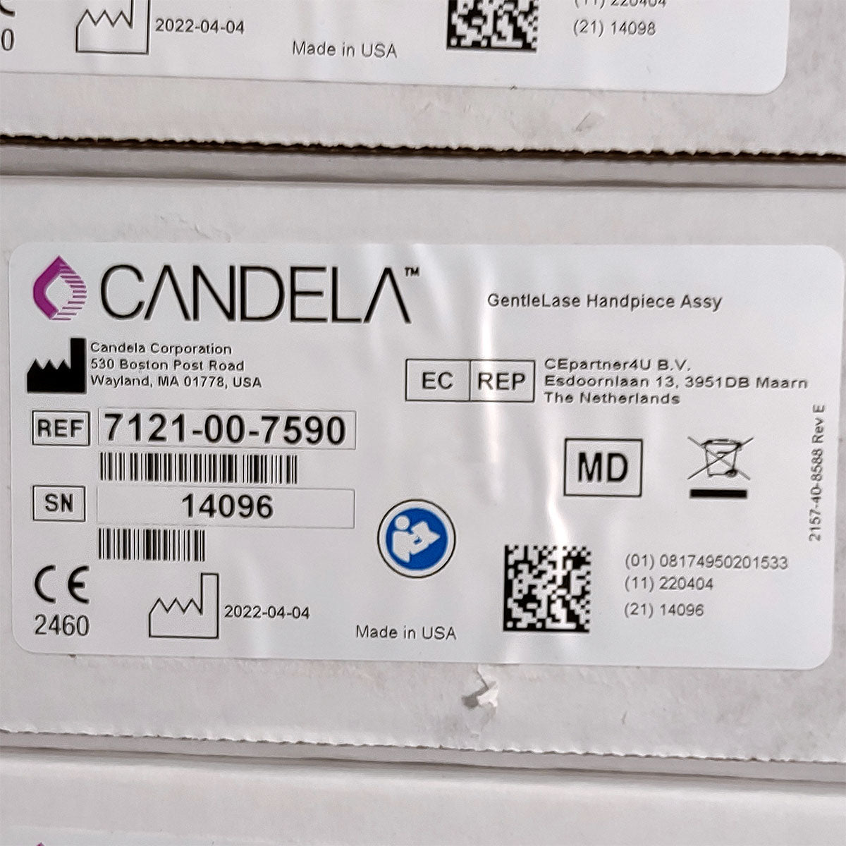 Candela GentleLase Plus Handpiece Assembly No Fiber Factory NEW 7121-00-7590 (14096sn)