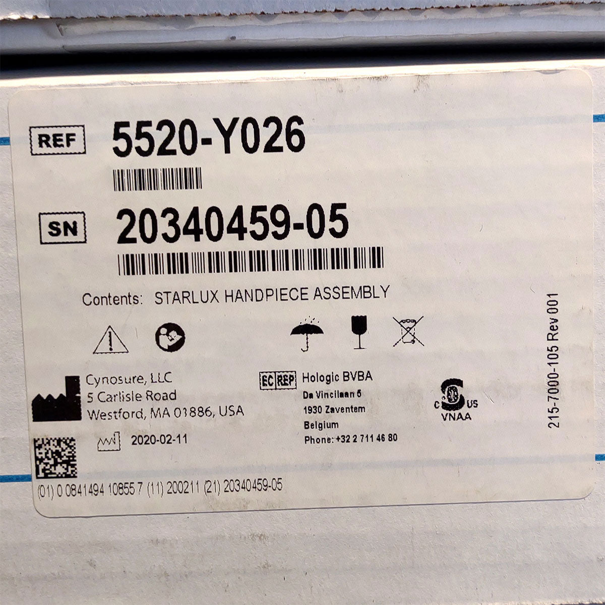 Palomar StarLux LuxY 500 Handpiece Cynosure Factory Refurbished (0 Shots) 20340459-05