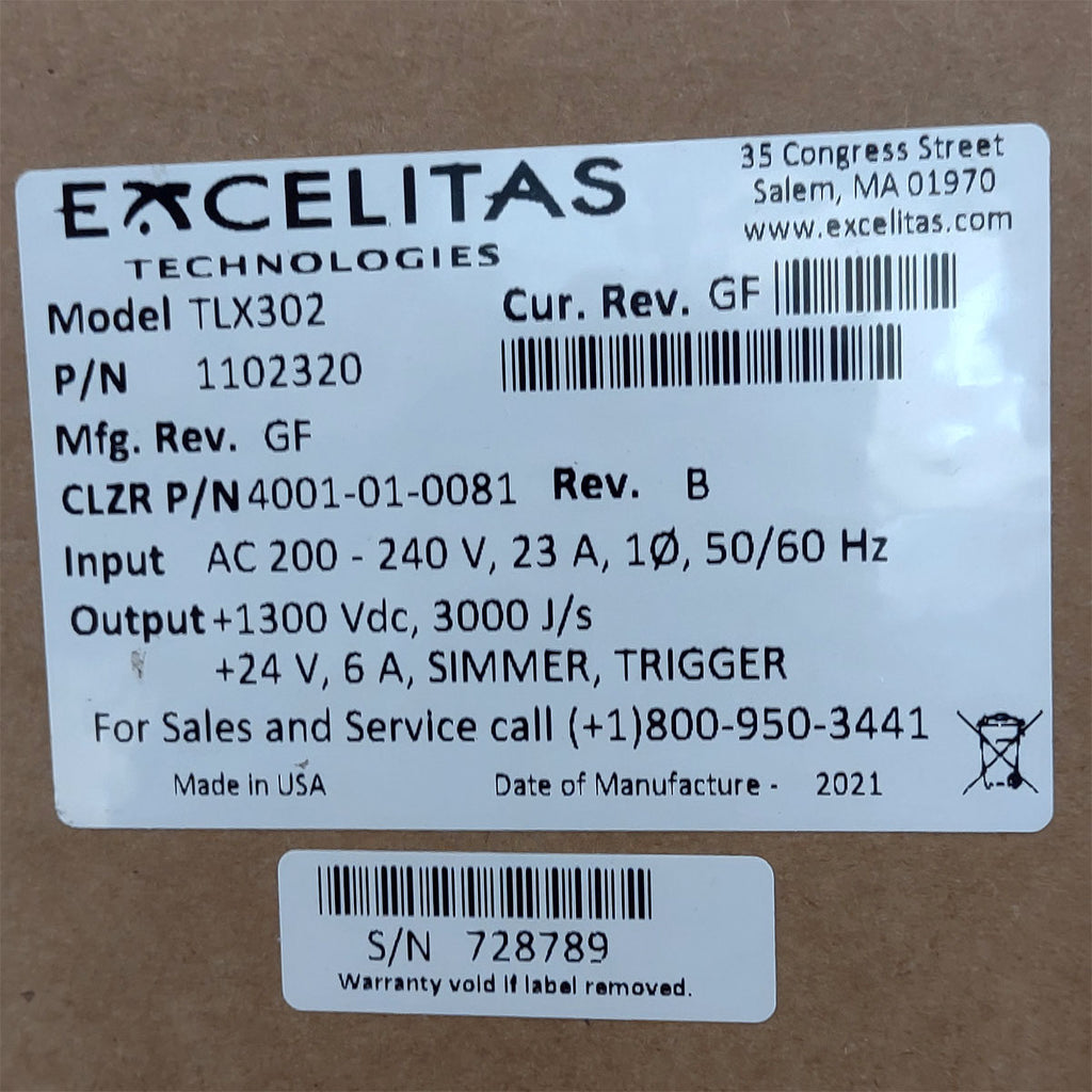 Candela GentleMax Power Supply HVPS Factory New 4001-01-0081 Excelitas TLX302 (728789)