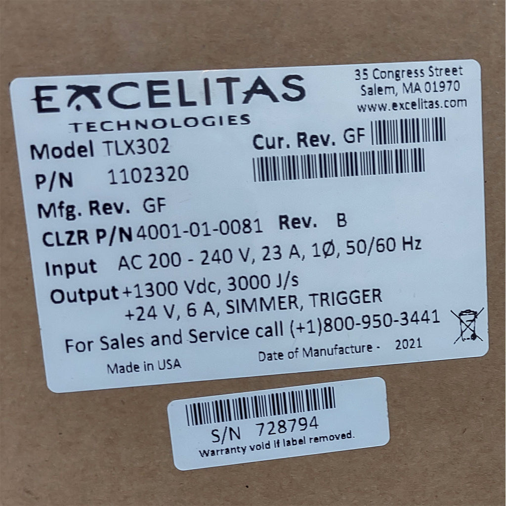 Candela GentleMax Power Supply HVPS Factory New 4001-01-0081 Excelitas TLX302 (728794)