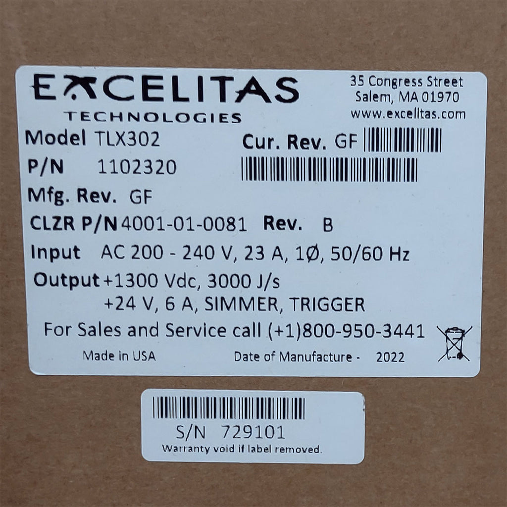 Candela GentleMax Power Supply HVPS Factory New 4001-01-0081 Excelitas TLX302 (729101)