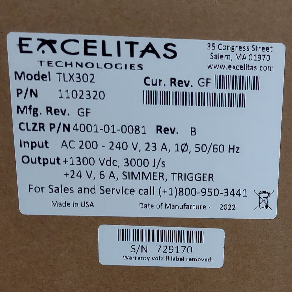 Candela GentleMax Power Supply HVPS Factory New 4001-01-0081 Excelitas TLX302 (729170)