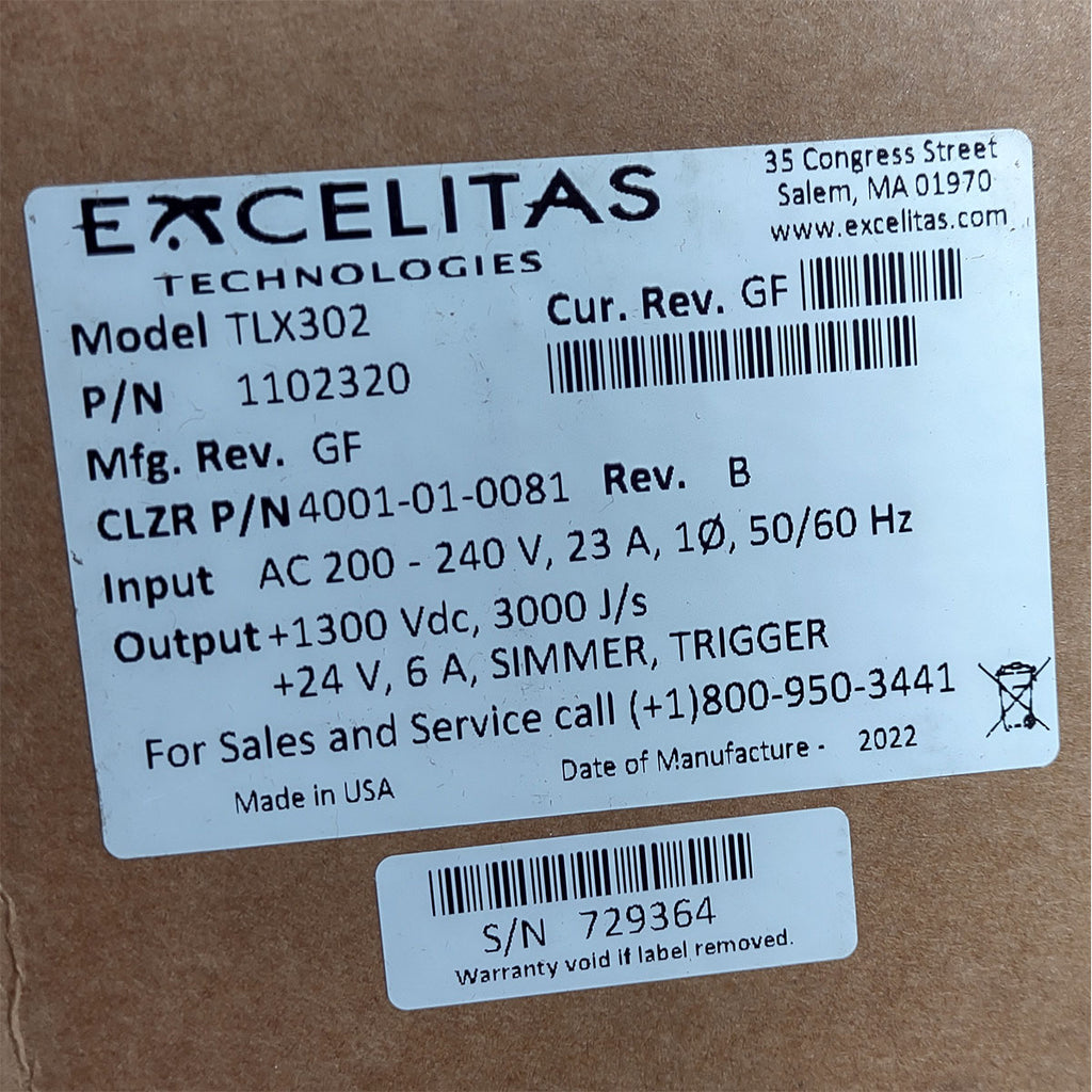 Candela GentleMax Power Supply HVPS Factory New 4001-01-0081 Excelitas TLX302 (729364)